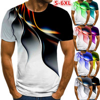 Męska koszulka z nadrukiem 3D osobowość błyskawica T koszula z krótkim rękawem Casual T Shirt 2021 nowa koszulka letnia